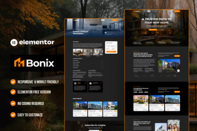 Bonix – Real Estate & Property Elementor Template Kit