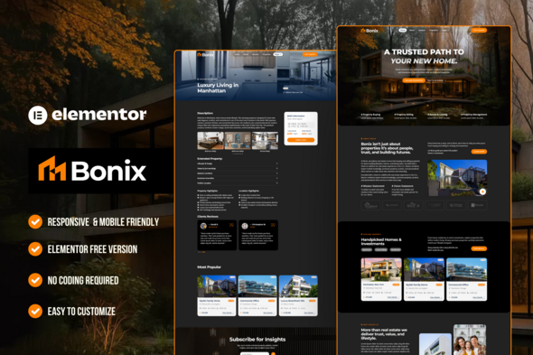 Bonix – Real Estate & Property Elementor Template Kit Bonix – Real Estate & Property Elementor Template Kit