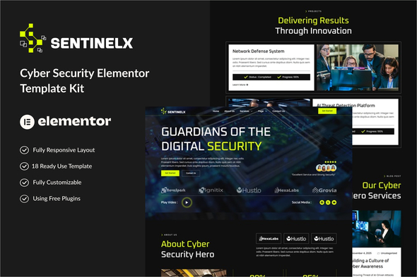 Sentinelx - Cyber Security Elementor Template Kit Sentinelx - Cyber Security Elementor Template Kit
