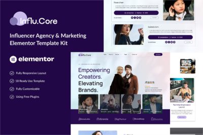 Influencercore - Influencer Agency & Marketing Elementor Template Kit