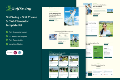 GolfSwing - Golf Course & Club Elementor Template Kit