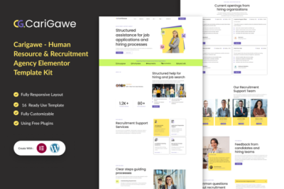 Carigawe - Human Resource & Recruitment Agency Elementor Template Kit