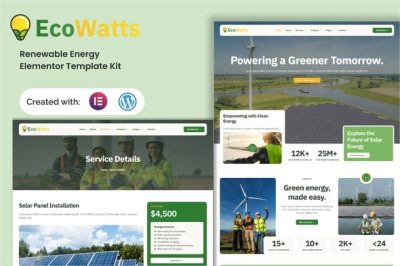 Ecowatts - Renewable Energy Elementor Template Kit