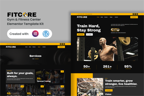 Fitcore - Gym & Fitness Center Elementor Template Kit Fitcore - Gym & Fitness Center Elementor Template Kit