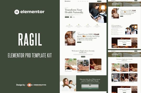 Ragil - Spa & Wellness Elementor Pro Template Kit Ragil - Spa & Wellness Elementor Pro Template Kit