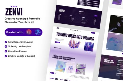 Zenvi - Creative Agency & Portfolio Elementor Template Kit