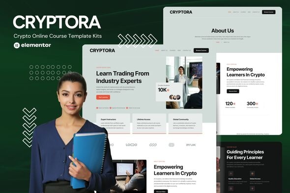 Cryptora - Crypto Online Course Website Elementor Template Kit Cryptora - Crypto Online Course Website Elementor Template Kit