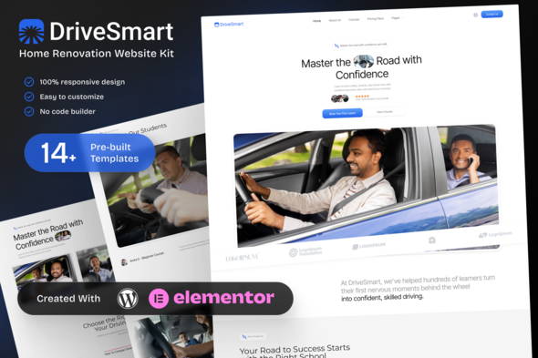 DriveSmart - Driving School Website Elementor Template Kit DriveSmart - Driving School Website Elementor Template Kit