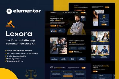 Lexora - Law Firm & Attorney Elementor Template Kit