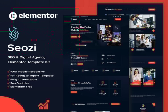 Seozi - SEO & Digital Marketing Agency Elementor Template Kit Seozi - SEO & Digital Marketing Agency Elementor Template Kit