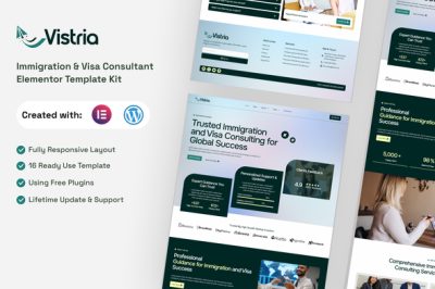 Vistria - Immigration & Visa Consultant Elementor Template Kit