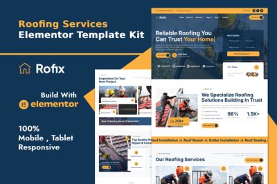 Rofix - Roofing Services Elementor Template Kit