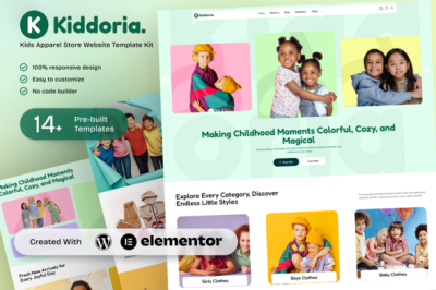 Kiddoria - Kids Apparel Store Elementor Template Kit