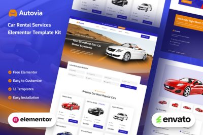 Autovia - Car Rental Service Elementor Template Kit