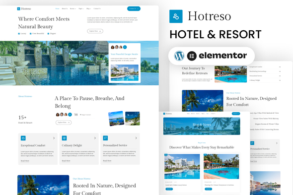 Hotreso - Hotel & Resort Elementor Template Kit Hotreso - Hotel & Resort Elementor Template Kit