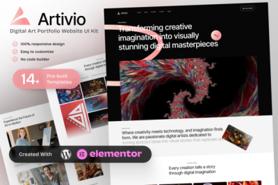 Artivio - Digital Art Portfolio Elementor Template Kit