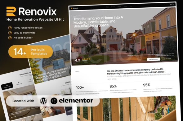 Renovix - Home Renovation Elementor Template Kit Renovix - Home Renovation Elementor Template Kit