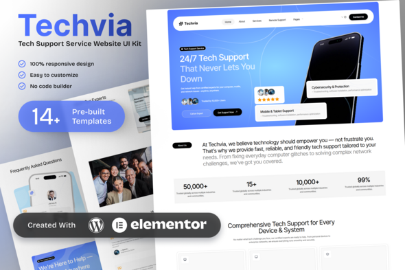 Techvia - Tech Support Service Elementor Template Kit Techvia - Tech Support Service Elementor Template Kit