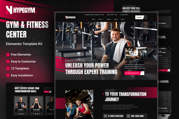 Hypegym - Gym & Fitness Center Elementor Template Kit Hypegym - Gym & Fitness Center Elementor Template Kit