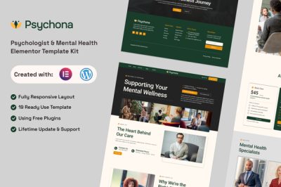 Psychona - Psychologist & Mental Health Elementor Template Kit