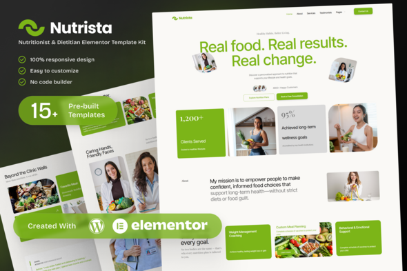 Nutrista - Nutritionist & Dietitian Elementor Template Kit Nutrista - Nutritionist & Dietitian Elementor Template Kit
