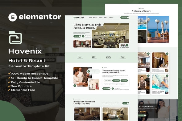 Havenix - Hotel & Resort Elementor Template Kit Havenix - Hotel & Resort Elementor Template Kit