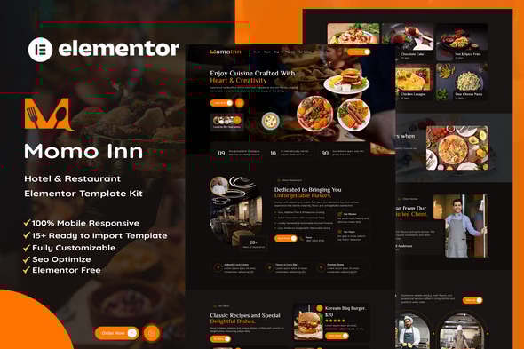 MomoInn - Hotel & Restaurant Elementor Template Kit MomoInn - Hotel & Restaurant Elementor Template Kit