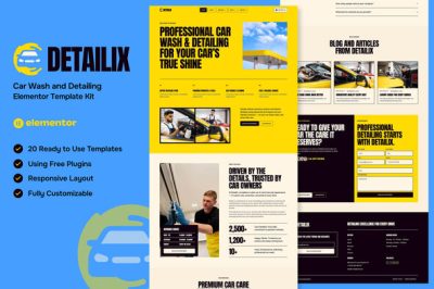 Detailix - Car Wash and Detailing Service Elementor Template Kit