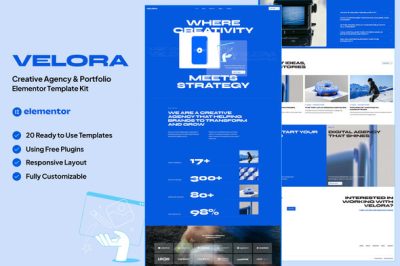 Velora - Creative Agency & Portfolio Elementor Template Kit