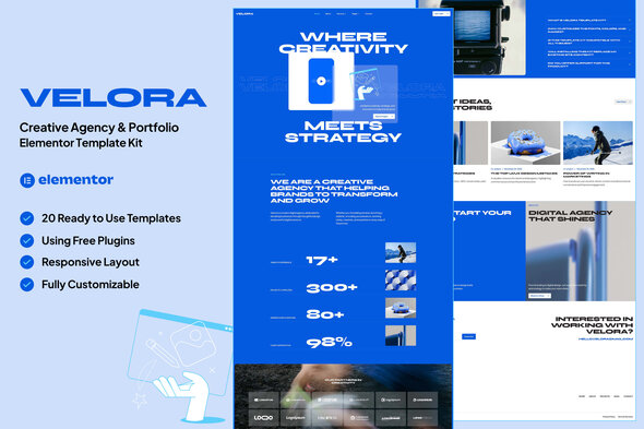 Velora - Creative Agency & Portfolio Elementor Template Kit Velora - Creative Agency & Portfolio Elementor Template Kit