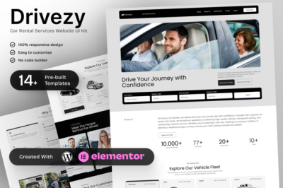 Drivezy - Car Rental Services Elementor Template Kit