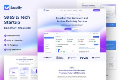 Saastify - SaaS & Tech Startup Elementor Template Kit