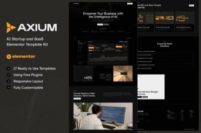 Axium - AI Startup & SaaS Elementor Template Kit