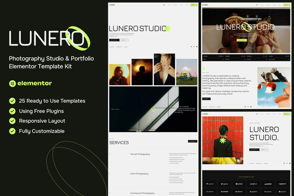 Lunero - Photography Studio & Portfolio Elementor Template Kit Lunero - Photography Studio & Portfolio Elementor Template Kit