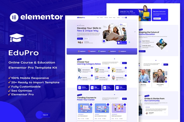 Edupro - Online Course & Education Elementor Pro Template Kit Edupro - Online Course & Education Elementor Pro Template Kit