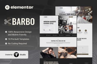Barbo – Barbershop & Grooming Elementor Template Kit