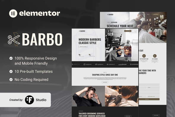 Barbo – Barbershop & Grooming Elementor Template Kit Barbo – Barbershop & Grooming Elementor Template Kit