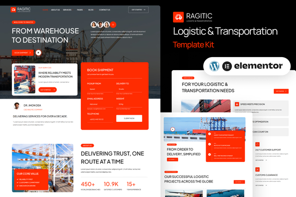 Ragitic - Logistic & Transportation Elementor Template Kit Ragitic - Logistic & Transportation Elementor Template Kit