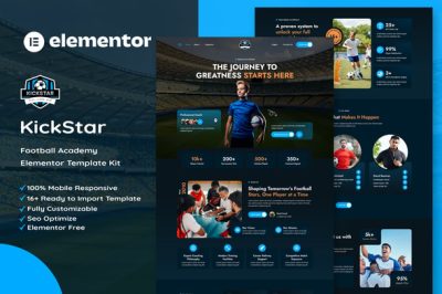 Kickstar - Football Academy Elementor Template Kit