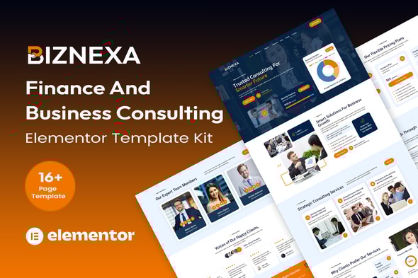 Biznexa - Finance & Business Consulting Elementor Template Kit Biznexa - Finance & Business Consulting Elementor Template Kit