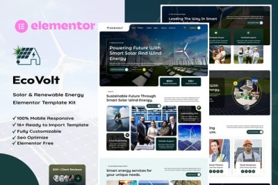 EcoVolt - Solar & Renewable Energy Elementor Template Kit