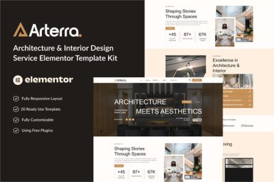 Arterra - Architecture & Interior Design Service Elementor Template Kit