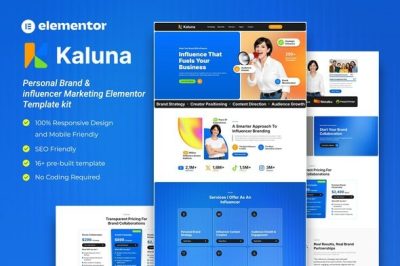 Kaluna - Personal Brand & influencer Marketing Elementor Template kit