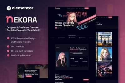 Nekora – Designer & Freelancer Creative Portfolio Elementor Template Kit