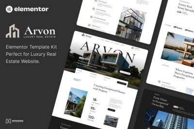 ARVON - Luxury Real Estate Elementor Template Kit