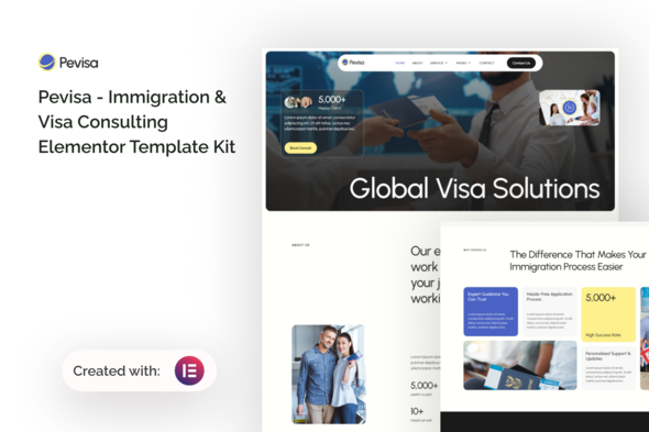 Pevisa - Immigration & Visa Consulting Elementor Template Kit Pevisa - Immigration & Visa Consulting Elementor Template Kit