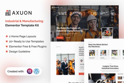 Axuon - Industrial & Manufacturing Elementor Template Kit