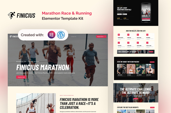 Finicius - Marathon Race & Running Elementor Template Kit Finicius - Marathon Race & Running Elementor Template Kit