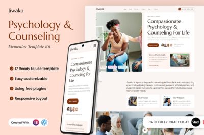 Jiwaku - Psychology & Counseling Elementor Template Kit