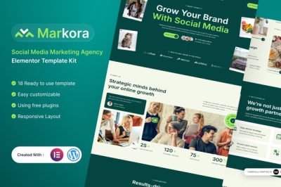 Markora - Social Media Marketing Agency Elementor Template Kit
